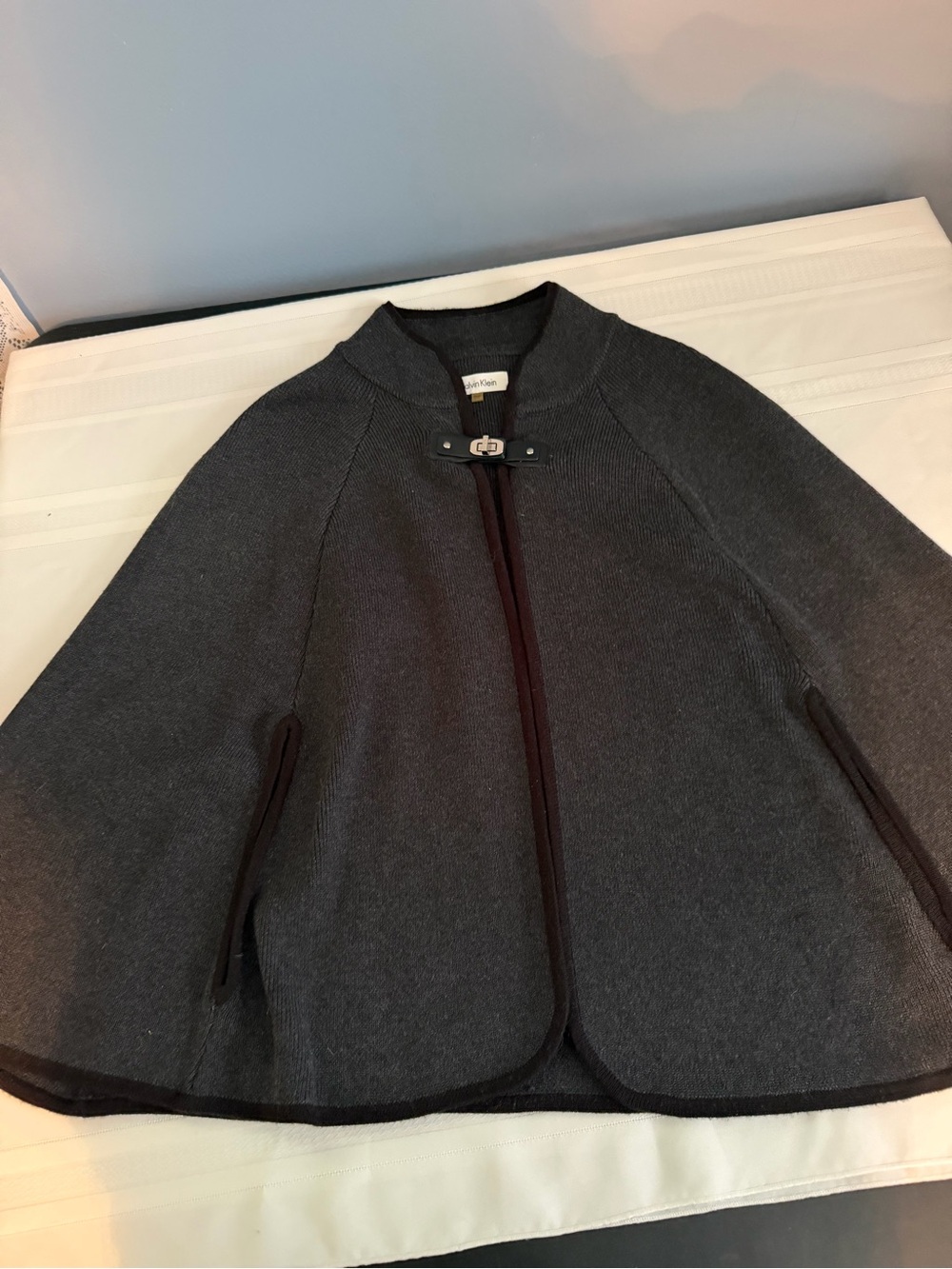 CALVIN KLEIN Dark Gray Cape/Poncho